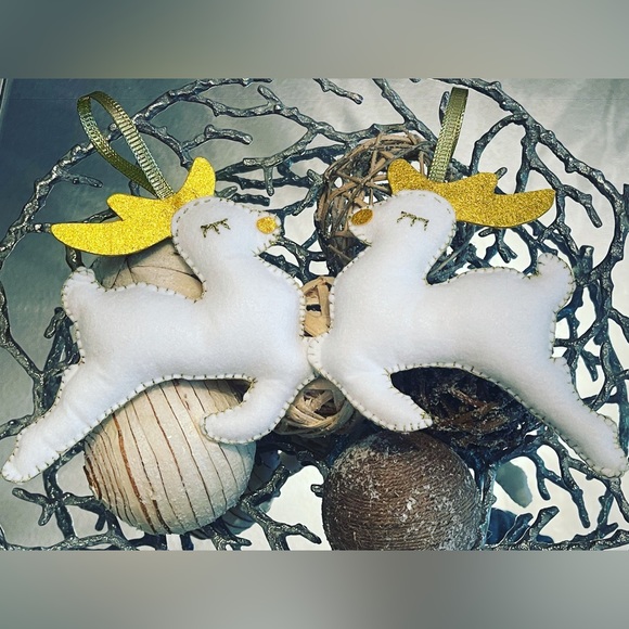 Hand made Christmas tree ornaments set of 2 - Picture 1 of 3